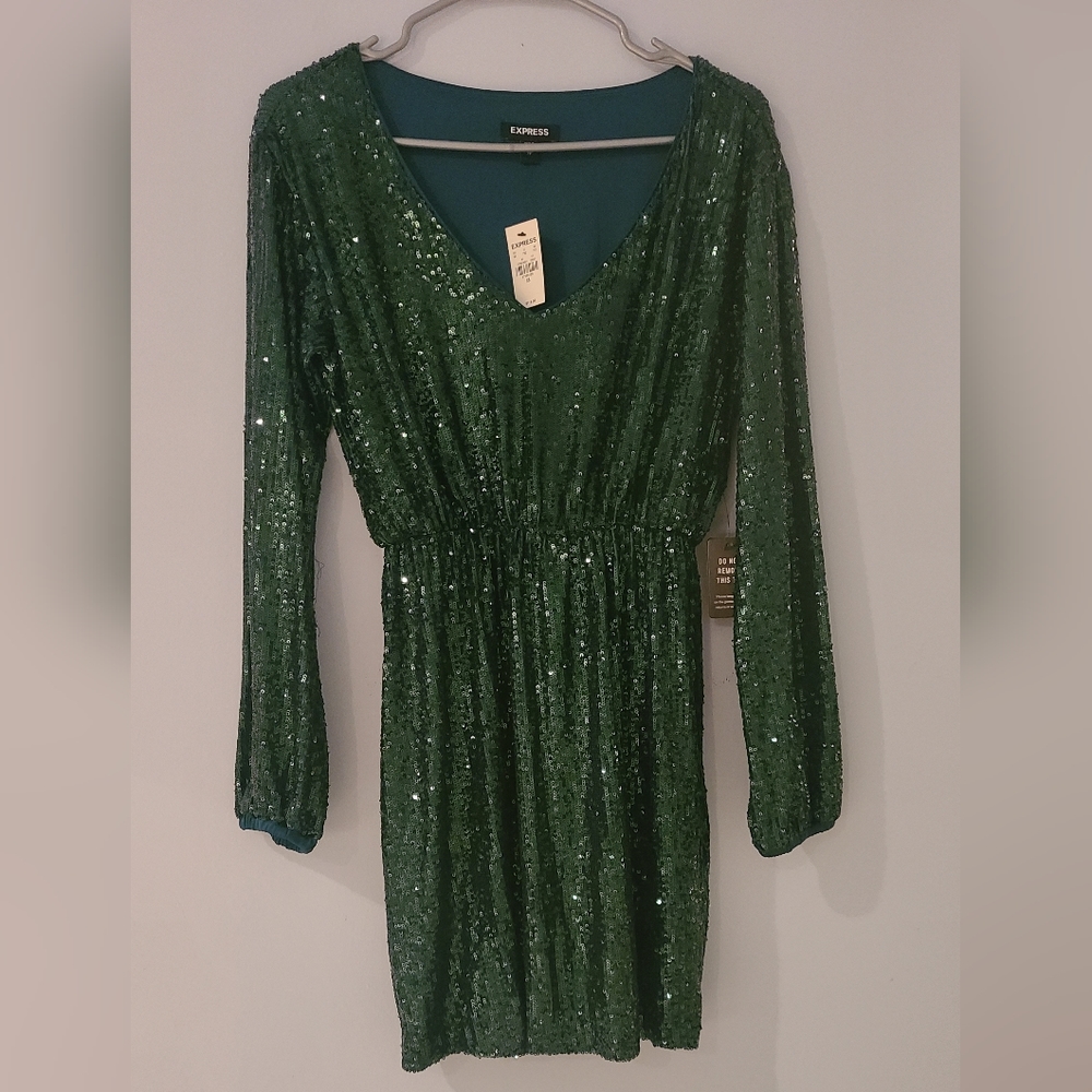 Emerald sequin dress